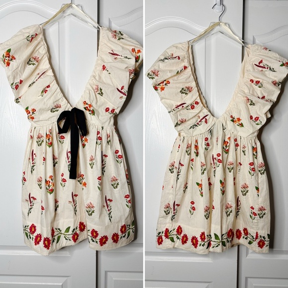 AGUA BY AGUA BENDITA Horizonte Oasis Mini Dress In Floral Print Size Medium - Picture 5 of 16